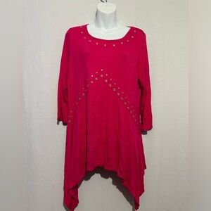 Joseph A Pink Tunic Blouse Size Large